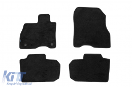 Three-layer textile floor mats suitable for Nissan Leaf after 2018, set of 4 pieces, black - ABFMN6022326