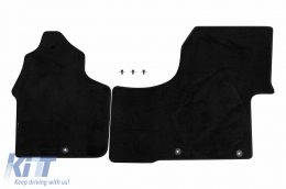Three-layer textile floor mats suitable for Mercedes Sprinter 2006-2018, 2-3 seats, set of 2 pieces, black - ABFMM6022344