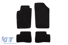Three-layer textile floor mats suitable for Peugeot 206 Plus 2009-2013, set of 4 pieces, black - ABFMP6022349