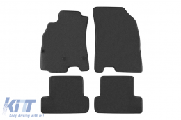 Three-layer textile floor mats suitable for Renault Megane III, Megane Coupe 2008-2015, set of 4 pieces, black - ABFMR6022351