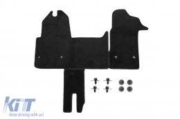 Three-layer textile floor mats suitable for Renault Master after 2010, from 3 parts, black - ABFMR6022352