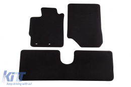 Three-layer textile floor mats suitable for Toyota Yaris 2011-2020, 5 doors, made of 3 parts, black - ABFMT6022362