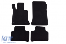 Three-layer textile floor mats suitable for Mercedes GLK X204 2008-2012, set of 4 pieces, black - ABFMM6022399