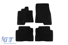 Three-layer textile floor mats suitable for Mitsubishi Pajero after 2007, short base, set of 4 pieces, black - ABFMM6022405