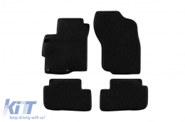 Three-layer textile floor mats suitable for MITSUBISHI LANCER 2008-2017, set of 4 pieces, black - ABFMM6022406