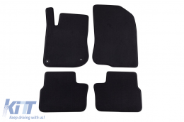 Three-layer textile floor mats suitable for Peugeot 208 2012-2019, 2008 2013-2019, set of 4 pieces, black - ABFMP6022415