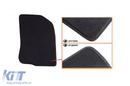 Three-layer textile floor mats suitable for Peugeot 208 2012-2019, 2008 2013-2019, set of 4 pieces, black-image-6242417