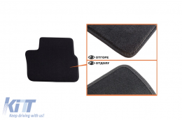 Three-layer textile floor mats suitable for Peugeot 208 2012-2019, 2008 2013-2019, set of 4 pieces, black-image-6242419