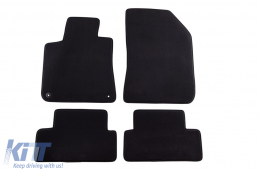 Three-layer textile floor mats suitable for Peugeot 308 2013-2021, set of 4 pieces, black - ABFMP6022416