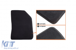 Three-layer textile floor mats suitable for Peugeot 308 2013-2021, set of 4 pieces, black-image-6242424