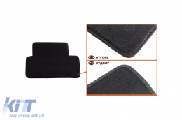 Three-layer textile floor mats suitable for Peugeot 308 2013-2021, set of 4 pieces, black-image-6242426
