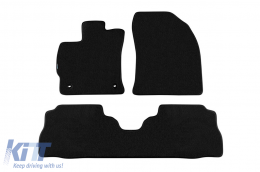 Three-layer textile floor mats suitable for Toyota Prius Plus after 2012, 7 seats, from 3 parts, black - ABFMT6022425