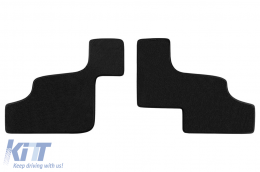 Three-layer textile floor mats suitable for Mercedes GL X166 2012-2015, GLS X166 after 2015, with 7 seats for third row seats, set of 2 pieces, black