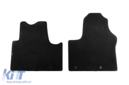 Three-layer textile floor mats suitable for Renault Trafic after 2014, 3 seats, set of 2 pieces, black - ABFMR6022460