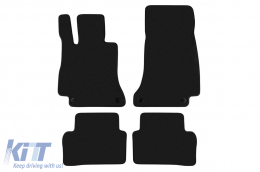 Three-layer textile floor mats suitable for Mercedes E-Class W213 sedan, wagon, All Terrain after 2016, CLS C257 after 2018, A Design GT coupe with 4 doors after 2019, set of 4 pieces, black - ABFMM6022479