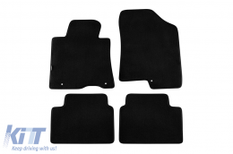Three-layer textile floor mats suitable for Hyundai i30 2012-2017, set of 4 pieces, black - ABFMH6022497