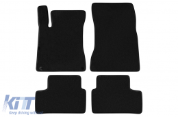 Three-layer textile floor mats suitable for Mercedes A-Class W177, B-Class W247 after 2018, CLA C118, X118, GLA H247 after 2019, set of 4 pieces, black