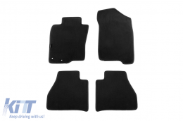 Three-layer textile floor mats suitable for Renault Alaskan after 2017, set of 4 pieces, black - ABFMR6022506