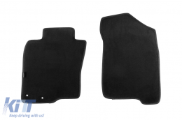 Three-layer textile floor mats suitable for Renault Alaskan after 2017, set of 4 pieces, black-image-6242835