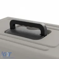 Tier Reise Auto Transportbox mit Tür, geeignet für Hund, Katze usw. Grau Schwarz 30x48x31cm-image-6277252