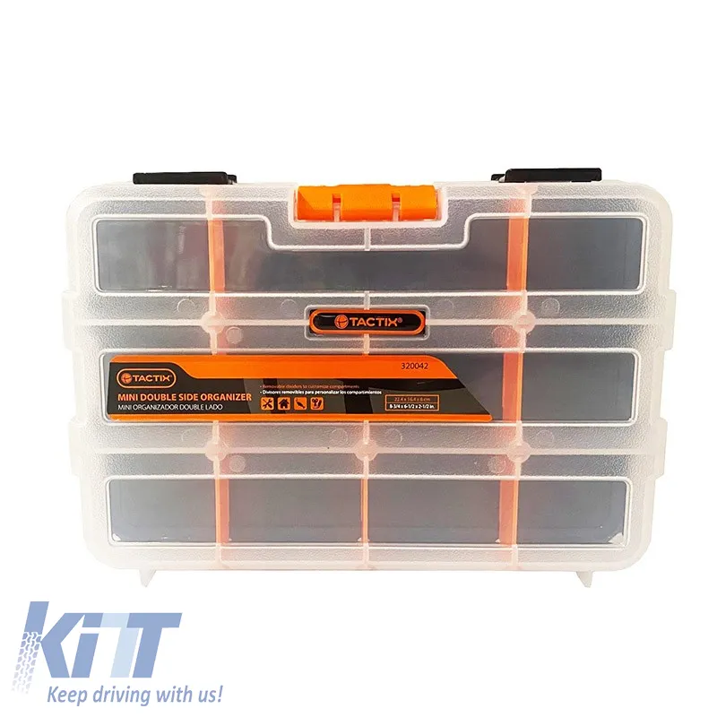 Tool Compartment Organiser Adjustable Transparent 22.4x16.4x6cm Tactix 320042