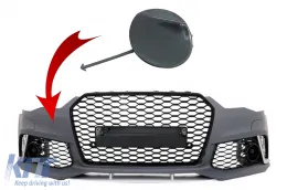 image-49-Tow Hook Cover Front Bumper suitable for Audi A6 C7 4G Facelift (2011-2018) RS6 Design