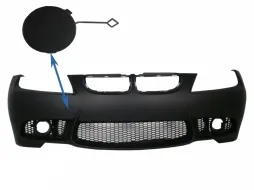image-5-Tow Hook Cover Front bumper suitable for BMW 3 Series E90 Sedan E91 Touring (2004-2008) Non LCI M3 Design
