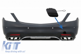 Tow Hook Cover suitable for Rear Bumper S63 A-Design Mercedes S-Class W222 Facelift (2017-UP)