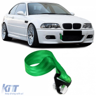 Tow hook racing tow strap made of fabric universal 21.5cm green - ODETAR6013598