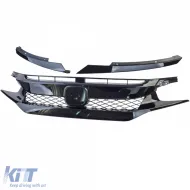 TR Performance méhsejt hűtőrács fényes fekete - Honda Civic X FC FK 2016-2020-image-6207613
