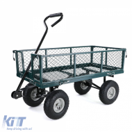 Transport mesh trolley handcart collapsible side panels up to 300kg green
