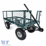 Transportwagen mit Netz, zusammenklappbare Seitenwände, bis zu 300kg, grün-image-6198574