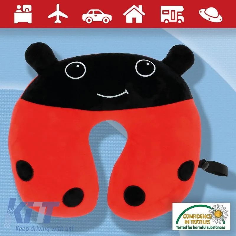 Travel Neck Pillow Happy Confort Ladybug 27cm x 23cm Black-Red 1 Piece