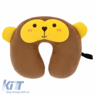 Travel Neck Pillow Happy Confort Monkey 27cm x 23cm Brown-Yellow 1 Piece - CGRCIOAAR6038740