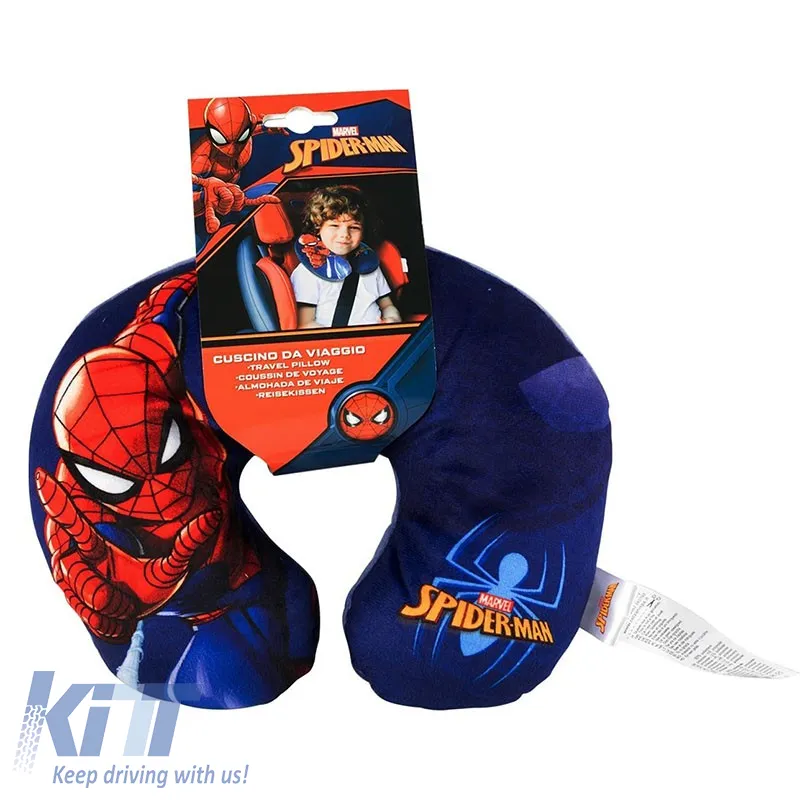 Travel Neck Pillow suitable for Kids Marvel's Spider-Man 27cm x 23cm Blue 1 Piece