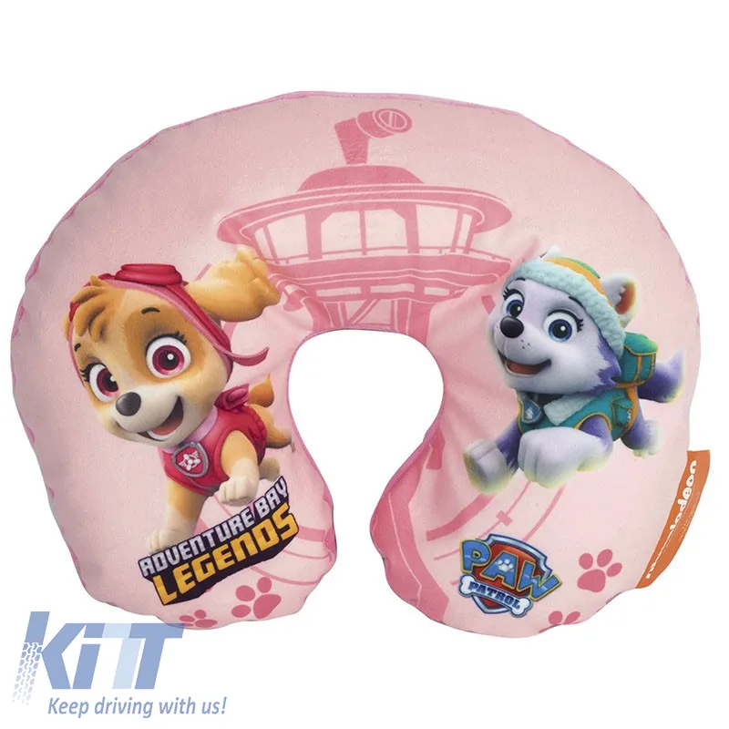 Travel Neck Pillow suitable for Kids Paw Patrol Sky-Everest ''Adventure Bay Legends'' 27cm x 23cm Pink 1 Piece
