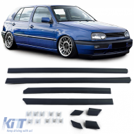 image-77-Trim strips door moldings bumper strips 8-piece + clips for VW Golf 3 91-97 4-door
