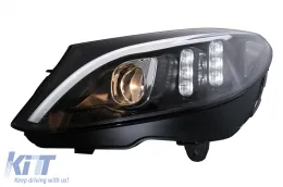 TRU LED DRL fényszórók Mercedes C-osztály W205 S205 A205 C205 (2014-2018) fekete dinamikus szekvenciális irányjelzővel-image-6105771