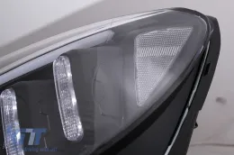 TRU LED DRL fényszórók Mercedes C-osztály W205 S205 A205 C205 (2014-2018) fekete dinamikus szekvenciális irányjelzővel-image-6105782