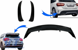 Trunk Boot Lid Spoiler with Rear Bumper Flaps Side Fins Flics suitable for Mercedes GLA X156 GLA45 (2014-2019) - COTSMBX156AMGRFO