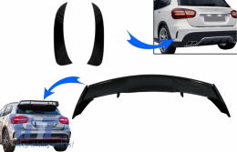 image-31-Trunk Boot Lid Spoiler with Rear Bumper Flaps Side Fins Flics suitable for Mercedes GLA X156 GLA45 (2014-2019)