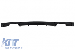 Trunk Boot Lip Spoiler with Rear Bumper Spoiler Valance Diffuser Double Outlet and Mirror Covers suitable for BMW 3 Series F30 (2011-2019) M4 CSL Performance Design Piano Black-image-6055985