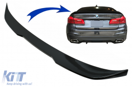 Trunk Boot Spoiler suitable for BMW 5 Series G30 (2017-Up) M Performance Design Piano Black - TSBMG30MPB