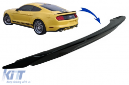 Trunk Boot Spoiler suitable for Ford Mustang Mk6 VI Sixth Generation (2015-2020) GT350 Design Piano Black - TSFMUGT