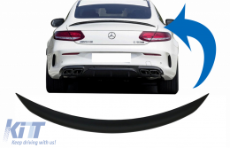 Trunk Boot Spoiler suitable for Mercedes C-Class Coupe C205 (2014-up) Matte Black - TSMBC205