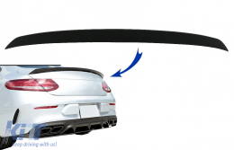 Trunk Boot Spoiler suitable for Mercedes C238 E-Class Coupe (2016-up) Design Matte Black