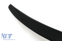 Trunk Boot Spoiler with Rear Bumper Flaps Side Fins Flics suitable for Mercedes C-Class Coupe C205 (2014-2019) Piano Black-image-6090672