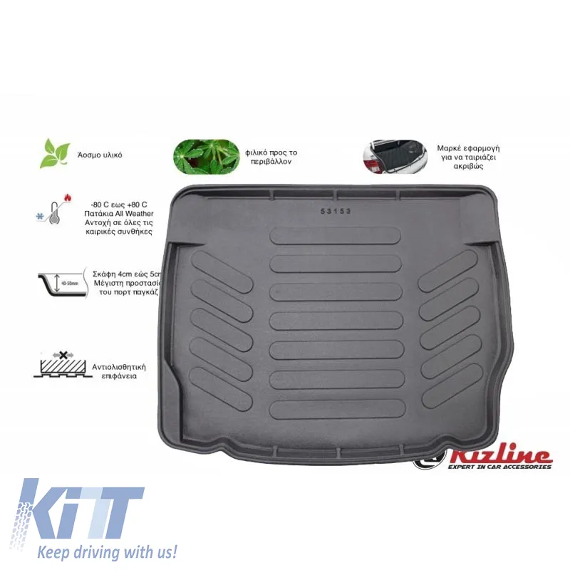Trunk Mat 3D from Rubber TPE suitable for BMW Series 1 F20 2011-2019 Black Rizline
