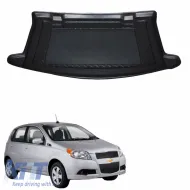 Trunk Mat 3D Pool Mat suitable for Chevrolet Aveo Hatchback 02-11 Black CIK-image-6302284