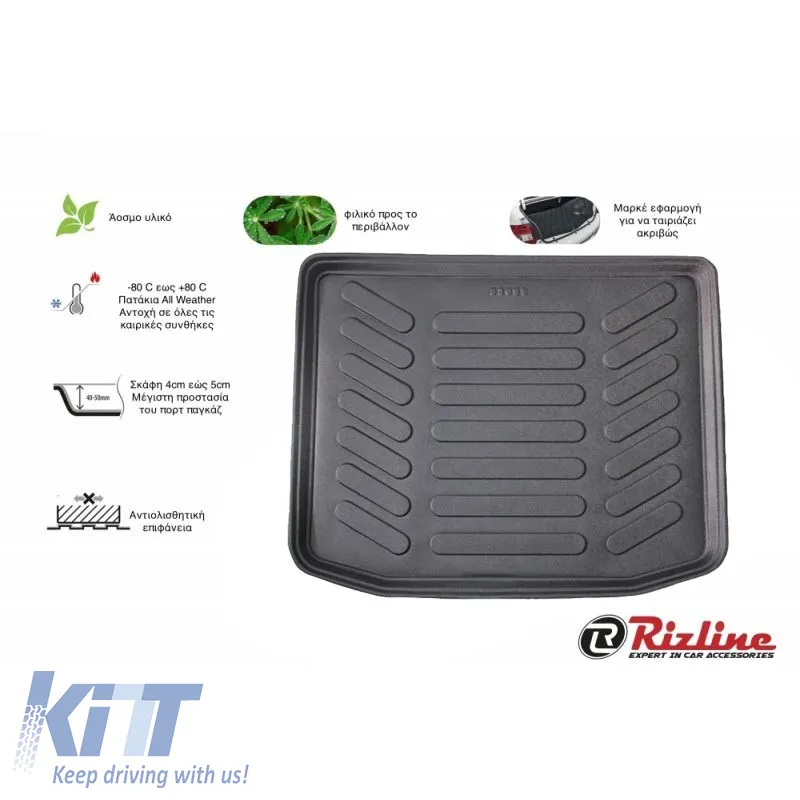Trunk Mat 3D suitable for Mitsubishi ASX 2010-2016 Black Rizline